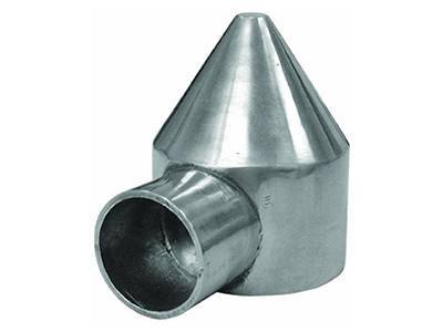 One-way bullet cap for chain link fence end posts.