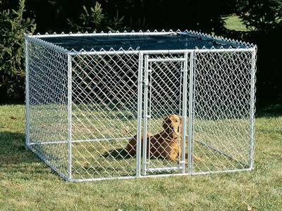 Chain Link Dog Kennel for Small to 